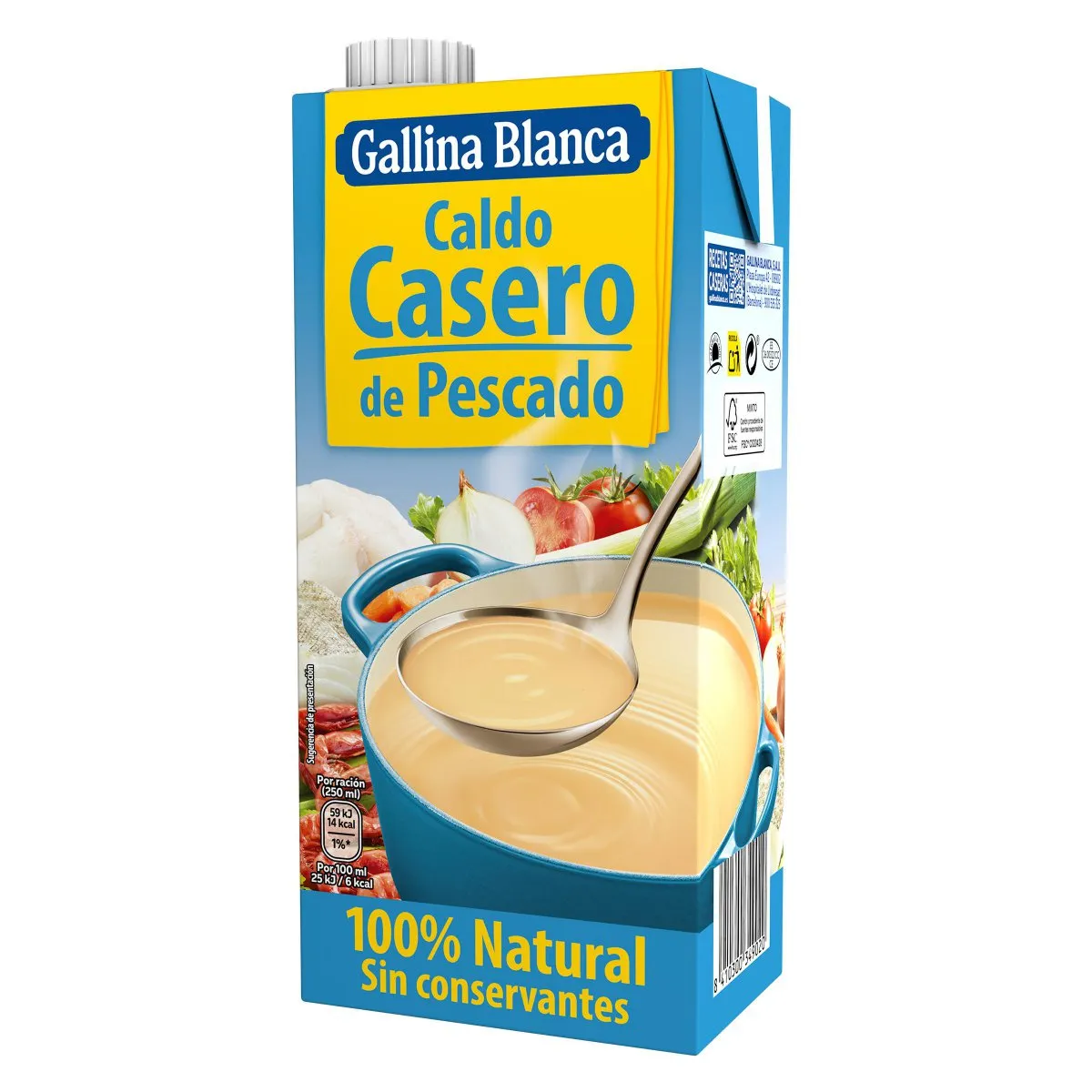 Caldo de Pescado en Brik 1l Blanca