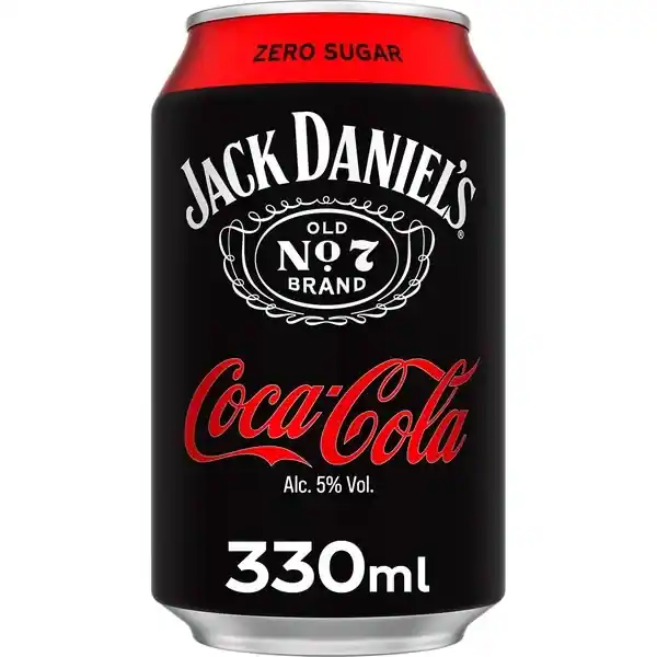 Jack And Coke Zero sin cafeína Lata 330 caja de 12