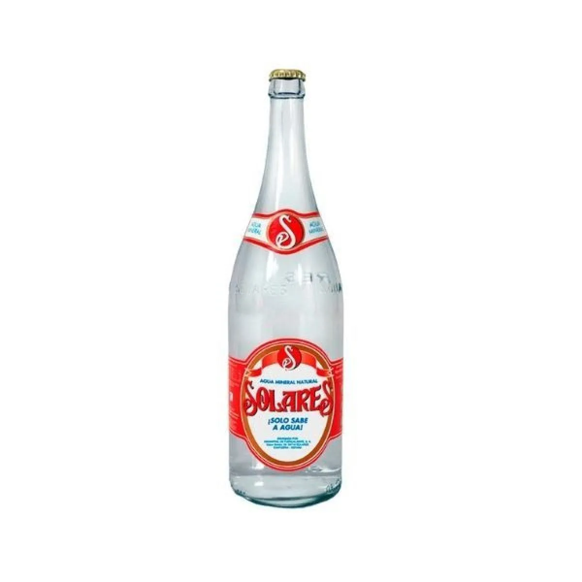 Agua Solares 1 Litro en Cristal (Pack de 12 Envases Perdidos)