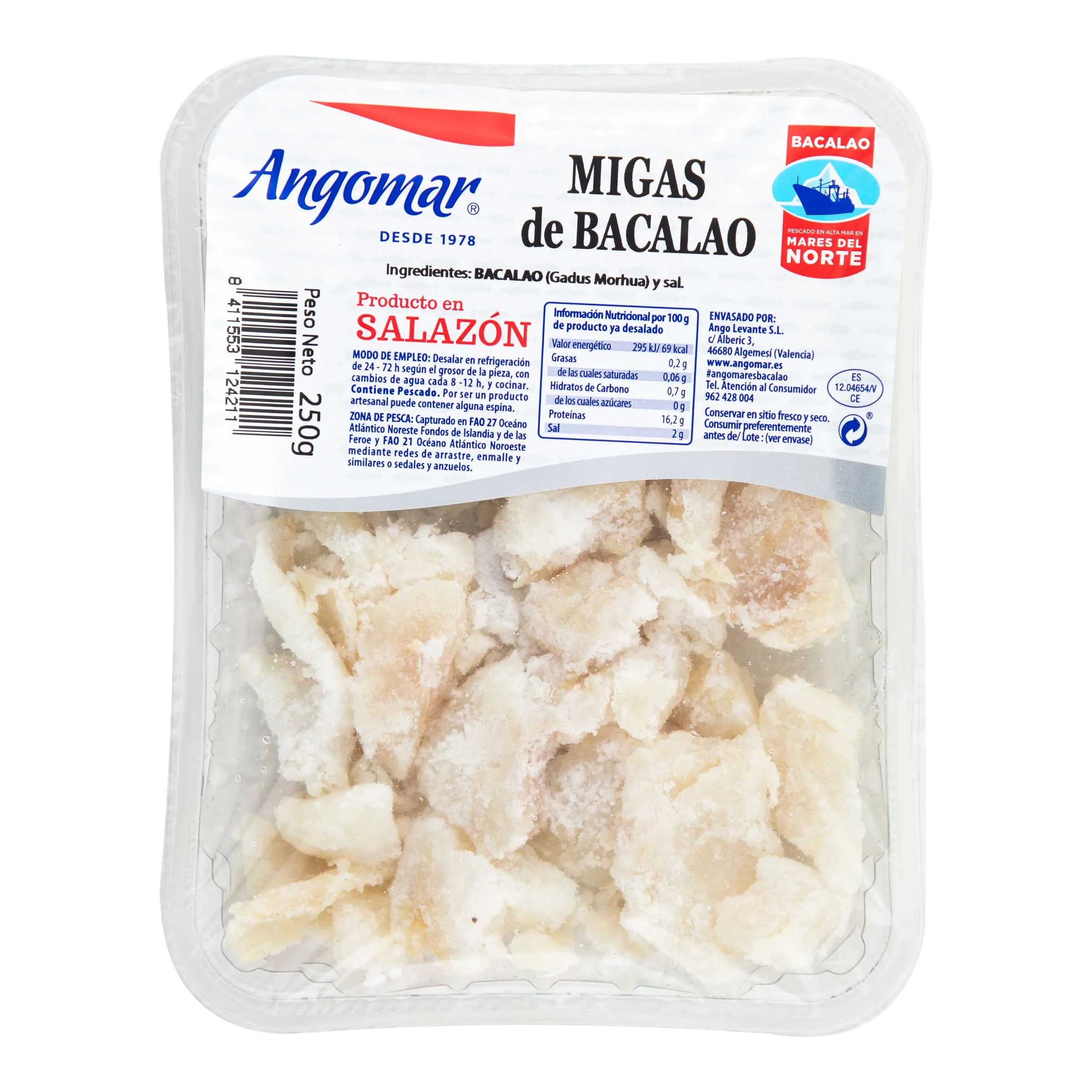 Angomar Migas de Bacalao 1 Kilo Tarrina