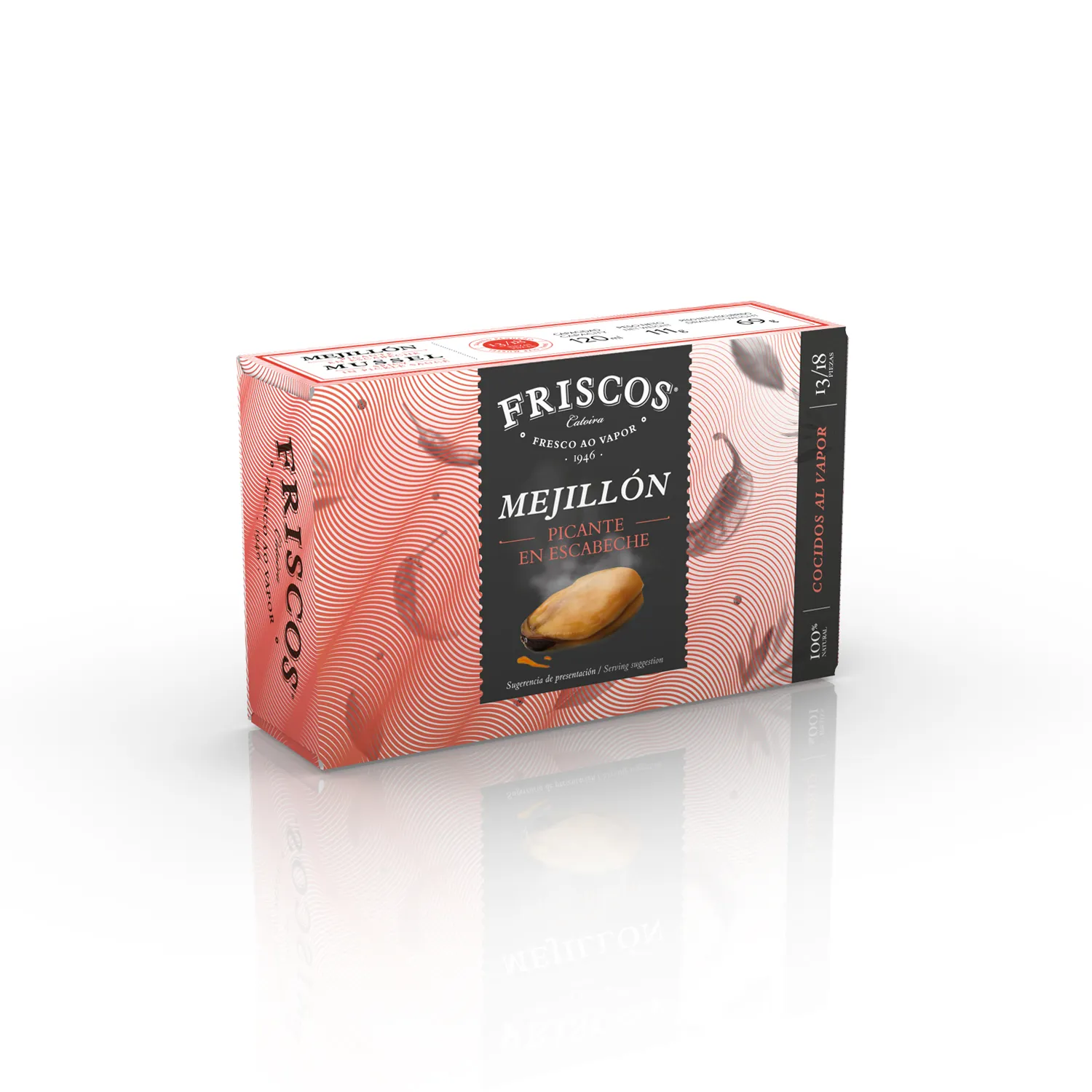 Mejillones Picantes Ol-120 13/18 Friscos