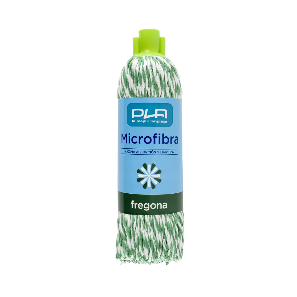 Pla Fregona Trenzada Verde/blanca Micr